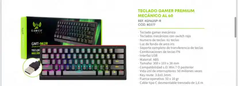 Teclado Mecanico Gamers Premium