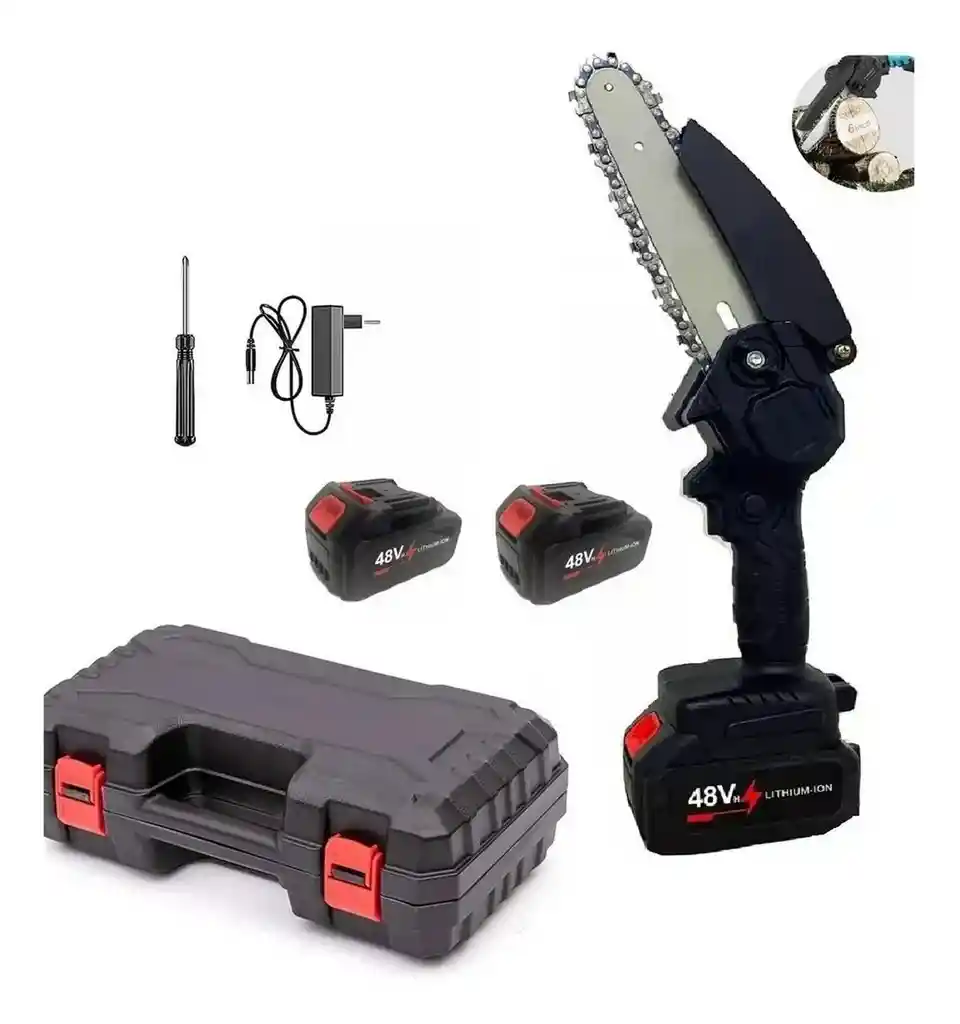 Mini Motosierra De Mano Portátil Ergonómico Recargable 48 V