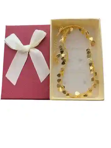 Tobillera Diseño De Corazones Pequeños En Cover Gold
