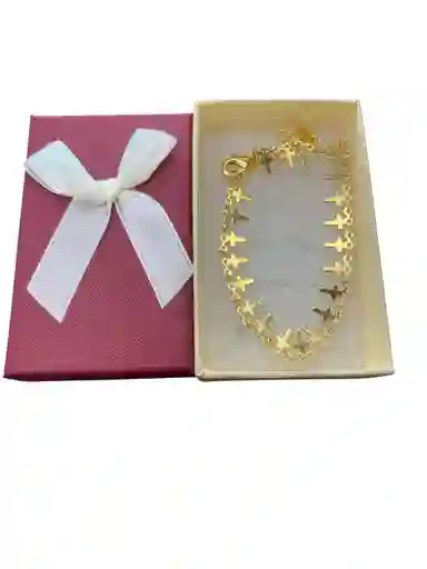 Tobillera Diseño De Cruces Pequeñas En Cover Gold
