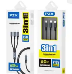 Cable 3 En 1 Pzx – Alta Potencia Y Versatilidad (20w)