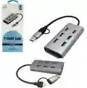 Multipuerto Usb + Tipo C – 7 Puertos De Alta Velocidad