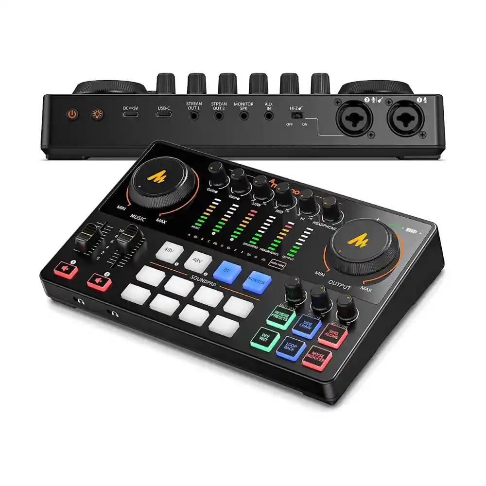 Maono E2 Consola Mezcladora De Audio Color Negro