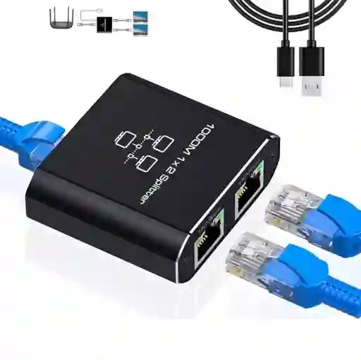 Multipuerto Rj45 Para Internet – Conector Usb C Y Salida Doble