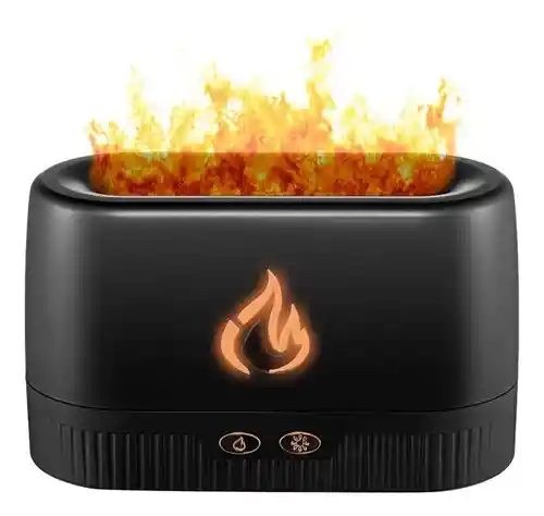 Humidificador Difusor Aromaterapia - Luz Led Efecto Flama Y Vapor Frío