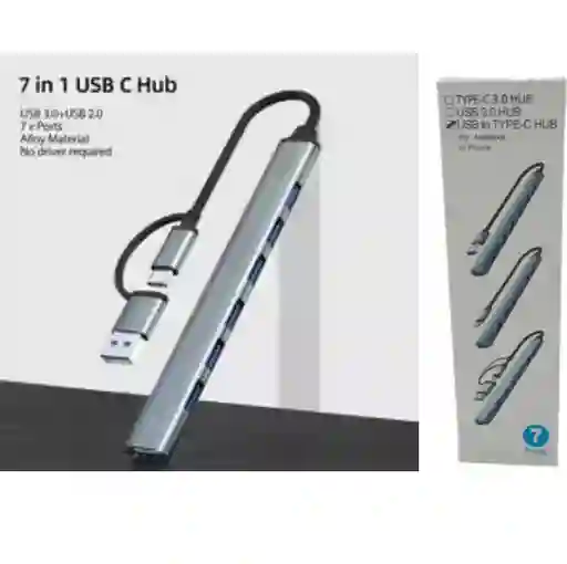 Multipuerto 7 En 1 Con Alta Velocidad – Ideal Para Macbook Y Más