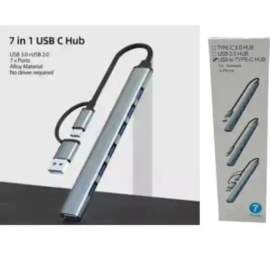 Multipuerto 7 En 1 Con Alta Velocidad – Ideal Para Macbook Y Más