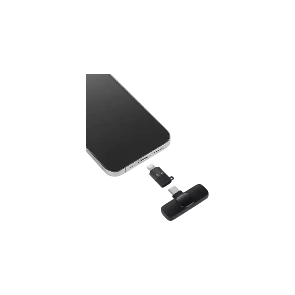 Micrófonos Inalámbricos Solapa 2 En 1 Para Iphone/tipo C Color Negro
