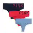 Tres Panty Hilo Tejido Algodon Talla Unica
