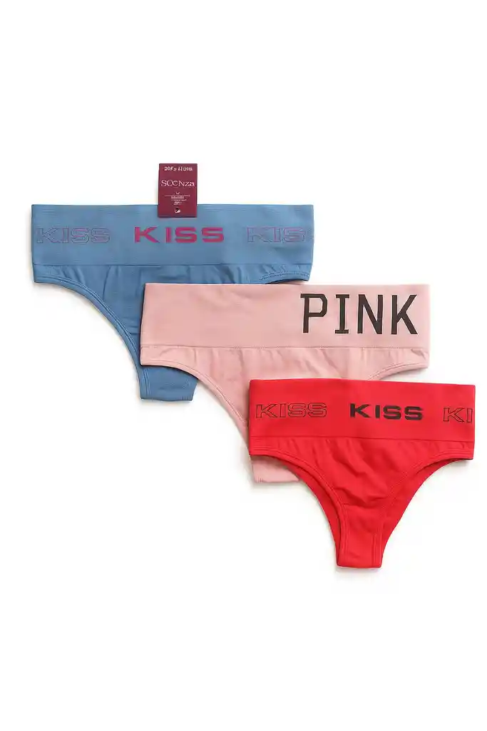 Tres Panty Hilo Tejido Algodon Talla Unica
