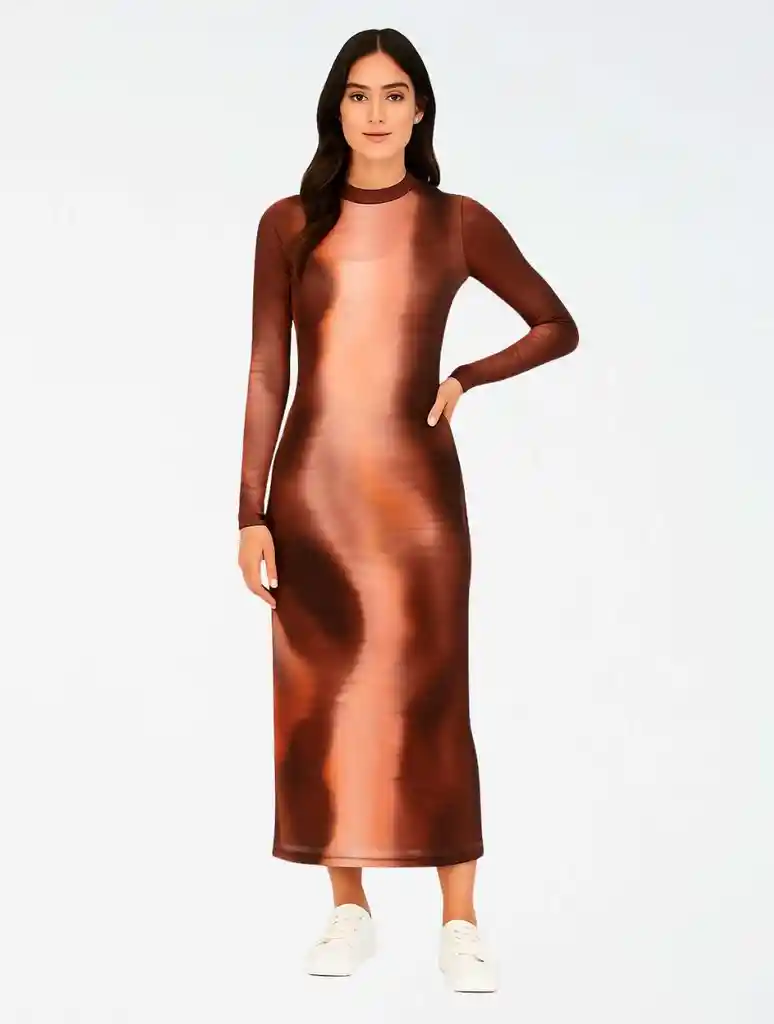 Vestido Largo Mesh - The Polaris Morado Sm