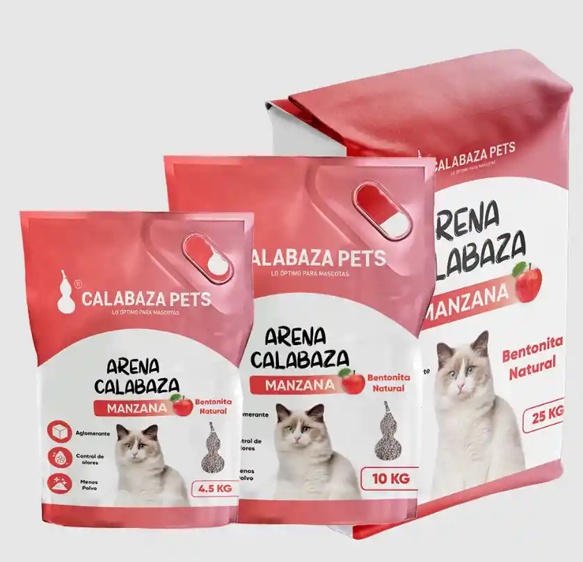 Arena Calabaza Pets 100% Bentonita 10 Kg Manzana