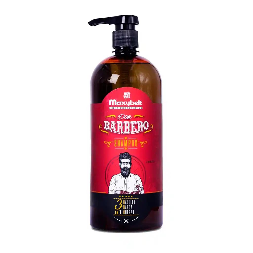 Shampoo Barbero 3 En 1 Para Cabello, Barba Y Cuerpo (tarro Grande)