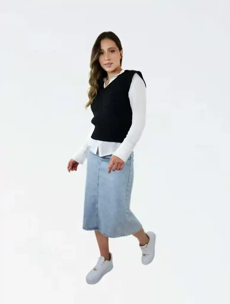 Falda Para Mujer Denim - The Bohemian Azul S