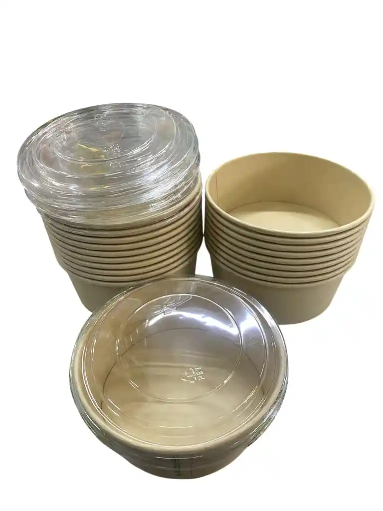 Bowl Bambú 750 C.c. Con Tapa, Contenedor Para Alimentos