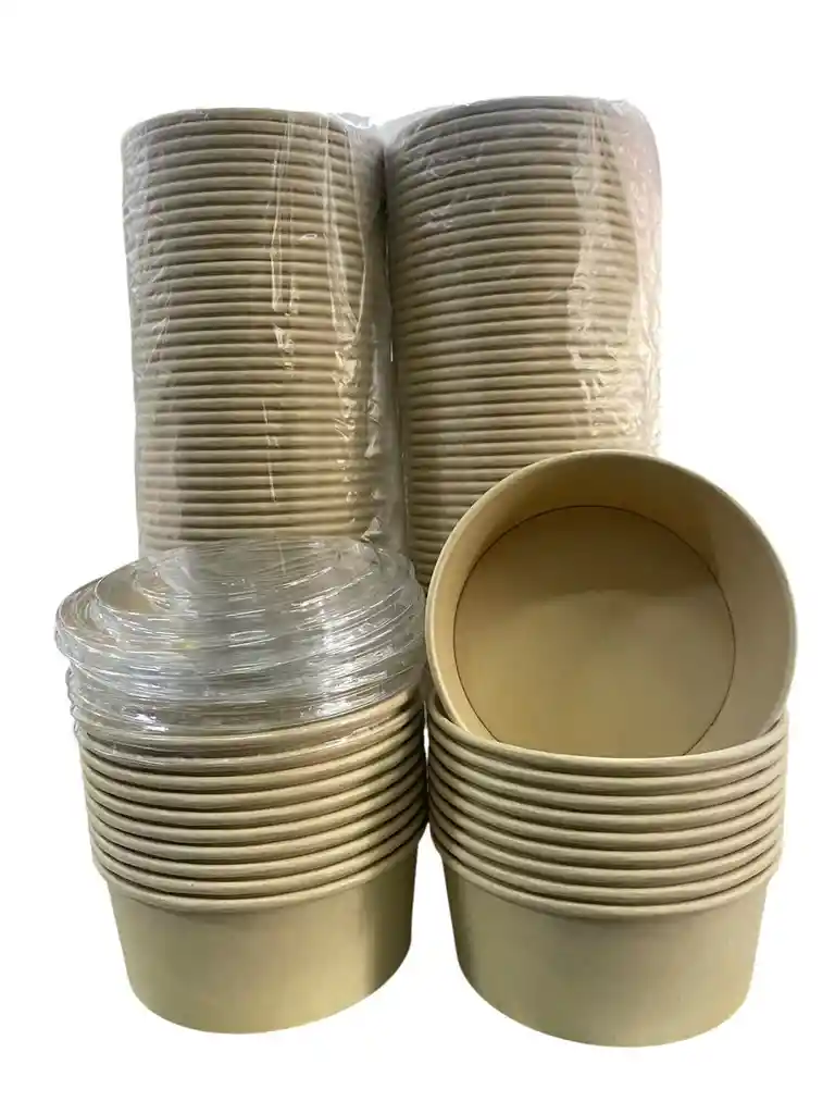 Bowl Bambú 750 C.c. Con Tapa, Contenedor Para Alimentos