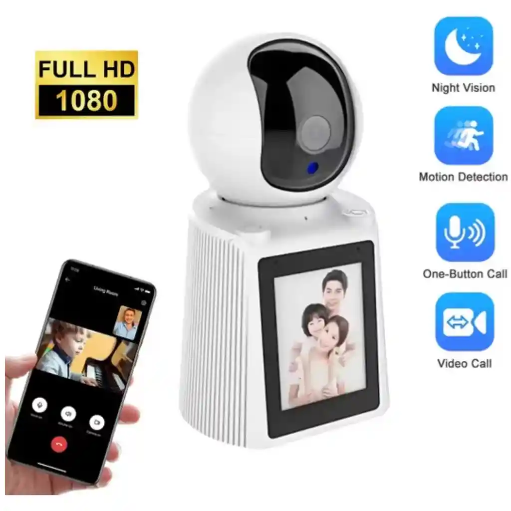 Cámara De Vigilancia 360 Wifi Con Pantalla