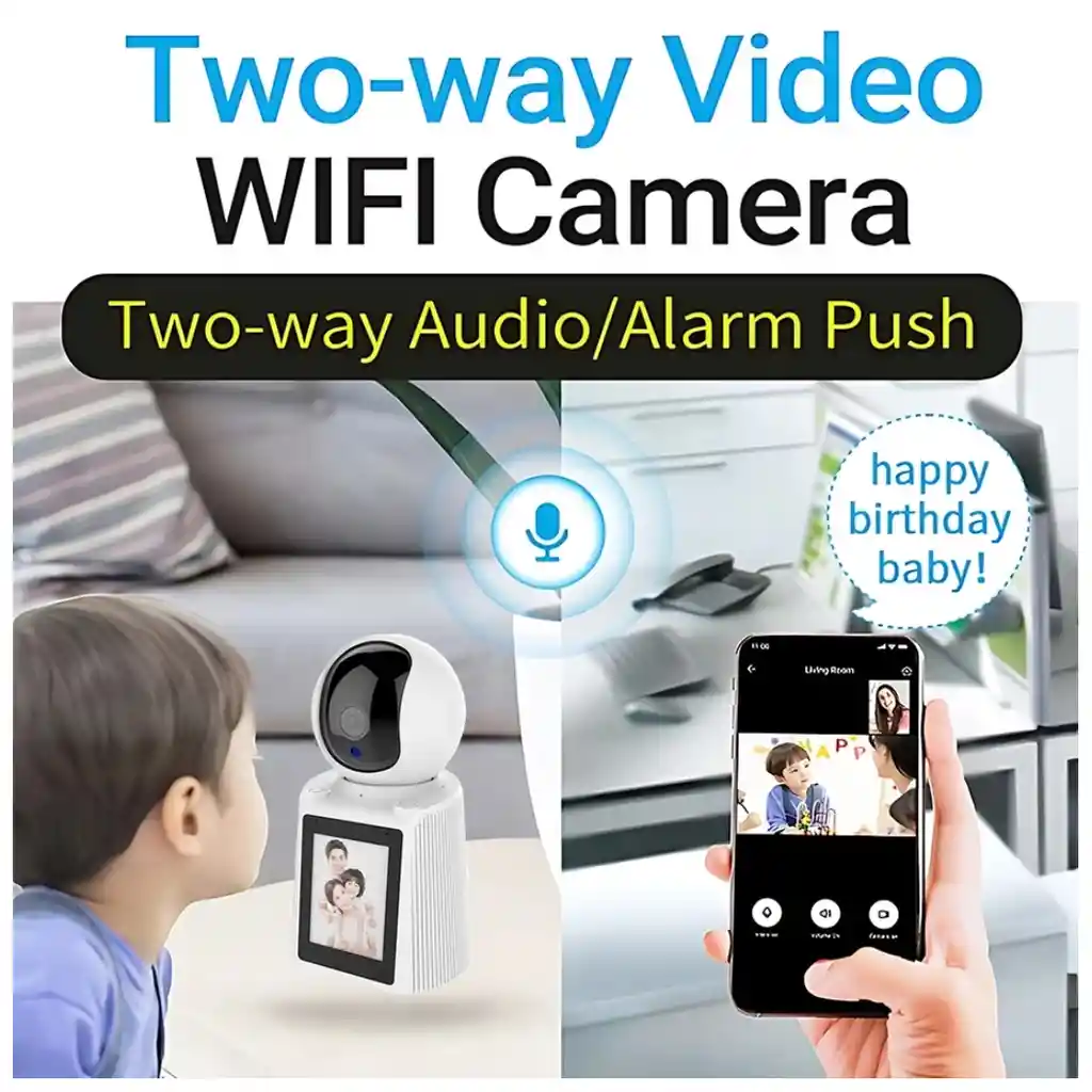 Cámara De Vigilancia 360 Wifi Con Pantalla