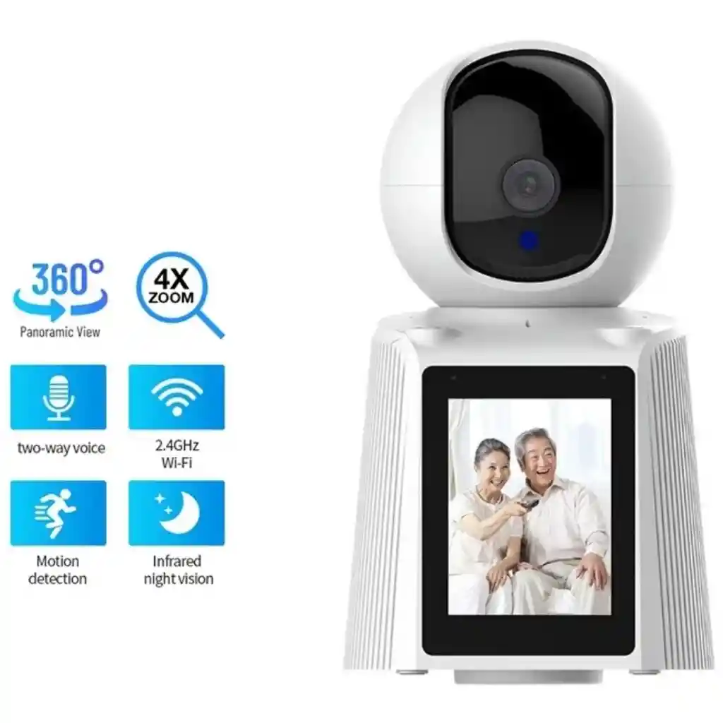 Cámara De Vigilancia 360 Wifi Con Pantalla