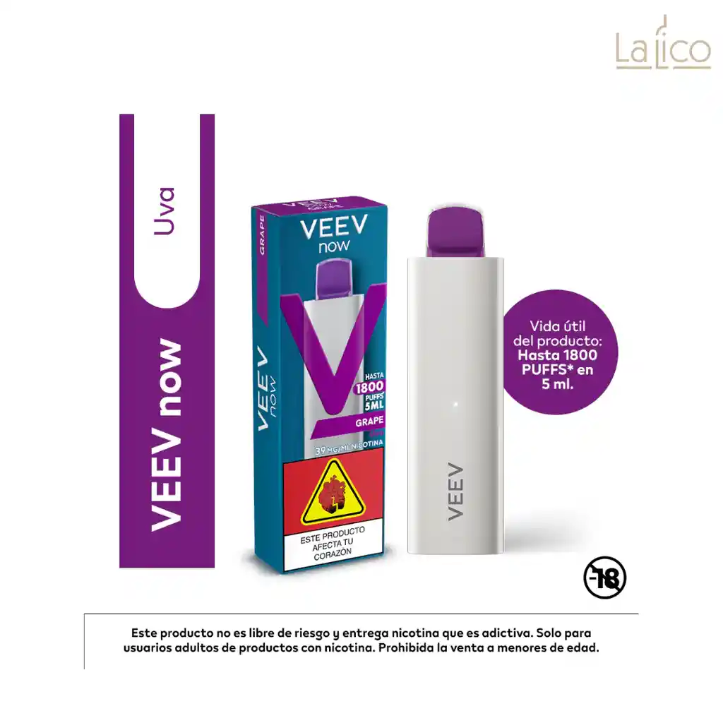 Vape Veev Now 1.800 Puffs Uva
