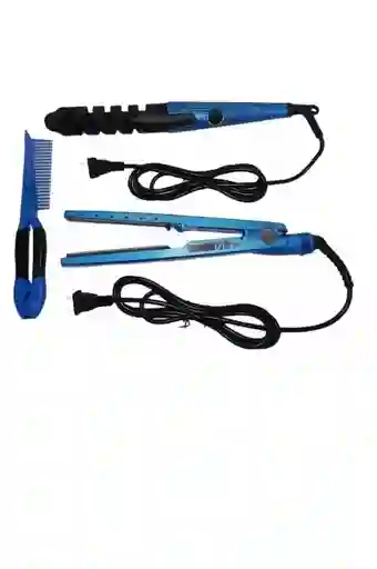 Combo Plancha De Cabello Nano Titanium + Rizador + Peine