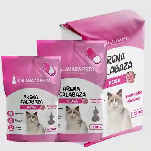 Arena Calabaza Pets 100% Bentonita 10 Kg Rosa