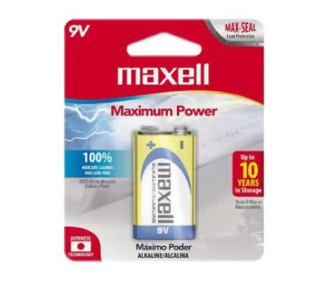 Batería Alcalina Maxell 9 V