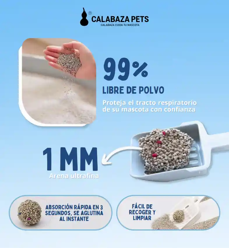 Arena Calabaza Pets 100% Bentonita 10 Kg Carbon