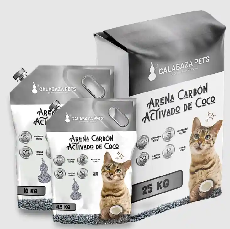 Arena Calabaza Pets 100% Bentonita 4.5 Kg Carbon