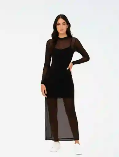 Vestido Largo Mesh - The Polaris Verde Sm