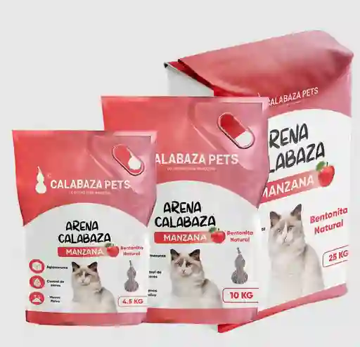 Arena Calabaza Pets 100% Bentonita 4.5 Kg Manzana