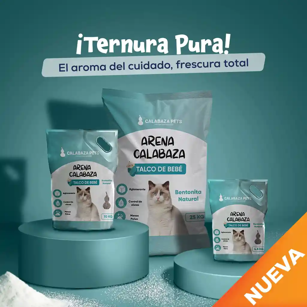 Arena Calabaza Pets 100% Bentonita 4.5 Kg Talco De Bebe