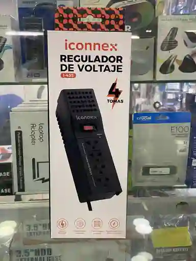 Regulador De Voltaje Iconnex I-435 Con 4 Tomas Universales, 400va/200w, Protección Avr, Supresión De Picos Y Seguridad Para Tus Equipos Electrónicos