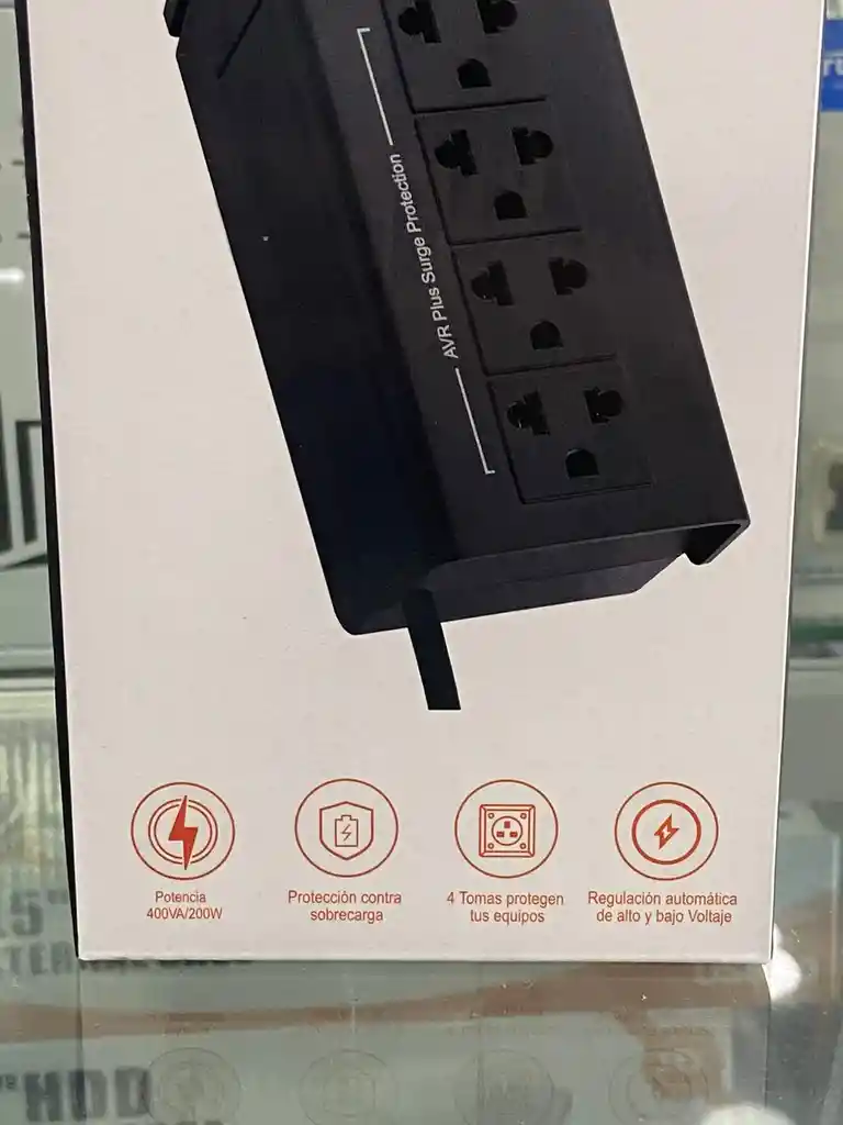 Regulador De Voltaje Iconnex I-435 Con 4 Tomas Universales, 400va/200w, Protección Avr, Supresión De Picos Y Seguridad Para Tus Equipos Electrónicos