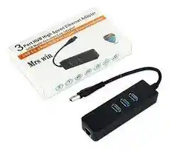Hub Usb Tipo C 3 Puertos Usb 3.0 - 1 Ethernet Rj45