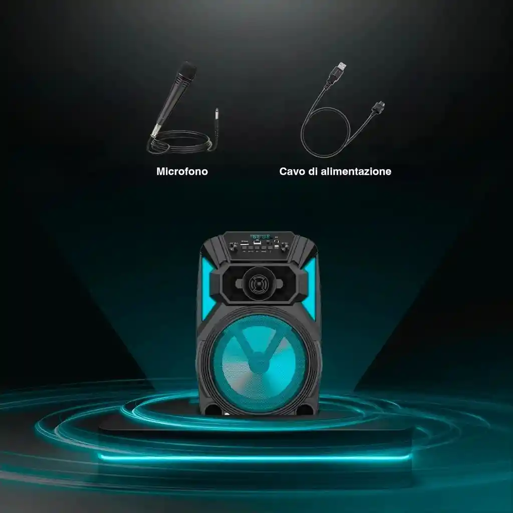 Radio Parlante Zqs6127 – 10w, Bluetooth 5.0, Usb, Fm, Luz Rgb