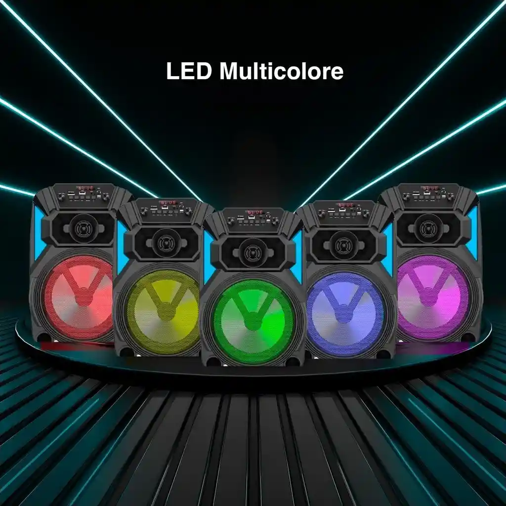 Radio Parlante Zqs6127 – 10w, Bluetooth 5.0, Usb, Fm, Luz Rgb