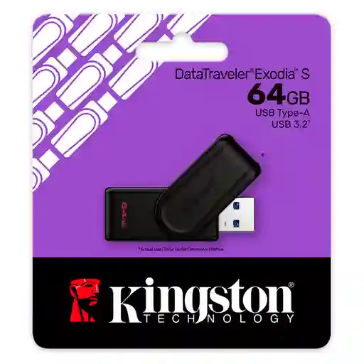 Memoria Usb 3.2 Kingston Datatraveler Exodia S 64gb (usb-a)