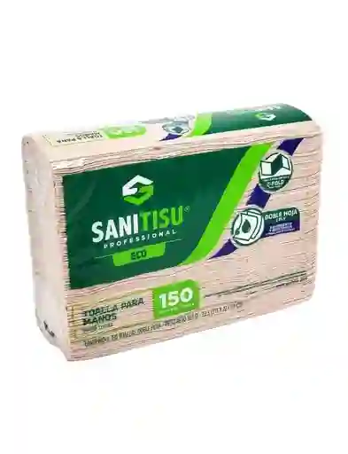 Toalla Ecológica Para Manos Paq X150 Hojas, Toalla Doblada En Z