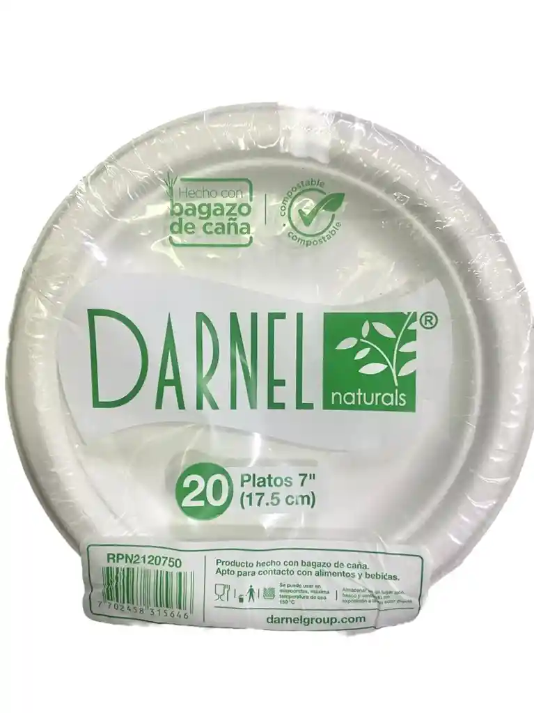 Plato 18 Cms Bagazo De Caña, Plato Desechable, Biodegradable