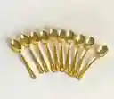 Cucharita Dulcera Desechable Dorada, Cubierto Elegante, Cubierto De Lujo