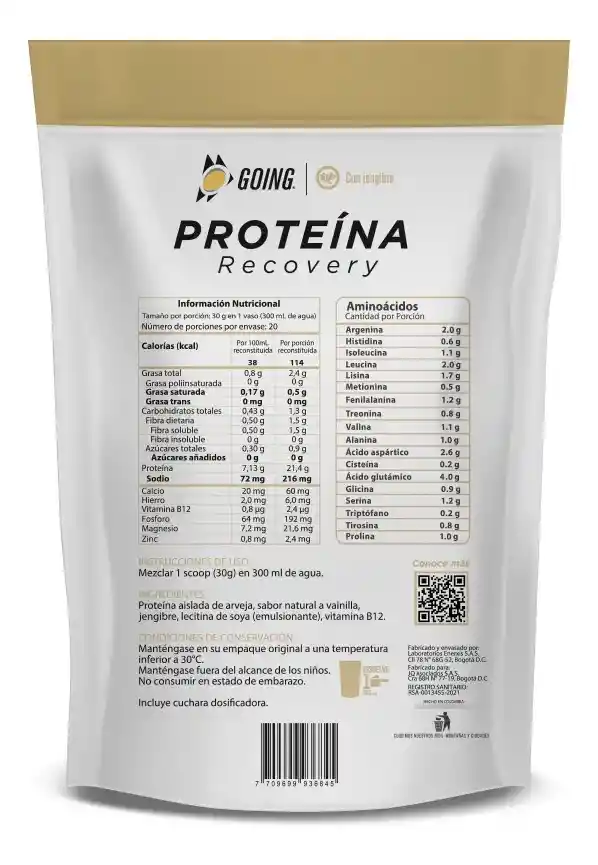 Proteina En Polvo Going Vainilla 600g