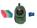 Morral Cargador Ventana Mediano + Dispensador + 20 Rollos Verde