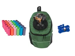 Morral Cargador Ventana Mediano + Dispensador + 20 Rollos Verde