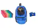 Morral Cargador Ventana Mediano + Dispensador + 20 Rollos Azul Claro