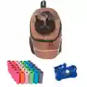 Morral Cargador Ventana Mediano + Dispensador + 20 Rollos Marron