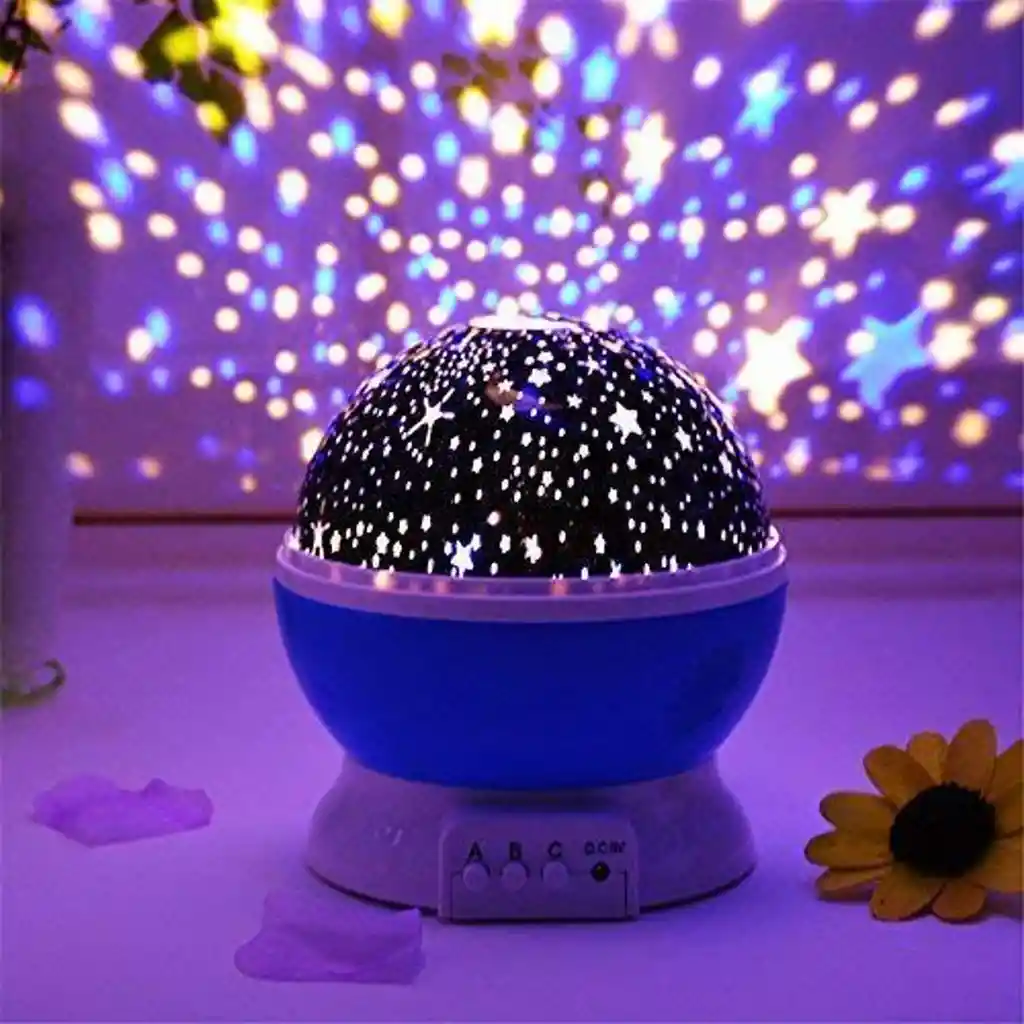 Lampara Rotatoria Proyector Cielo Estrellas Noche Dormir Luz Estructura Unisex