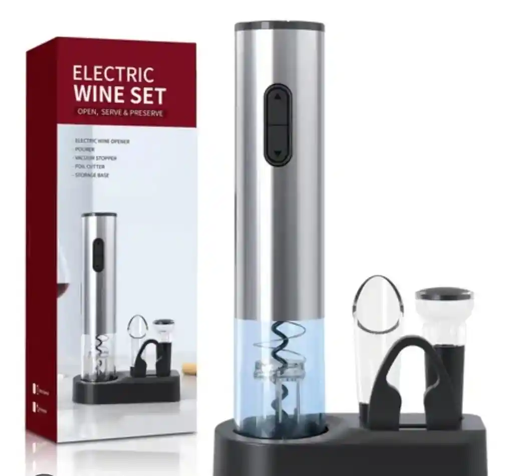 Set Eléctrico Para Vino 4 En 1 – Abrebotellas Automático