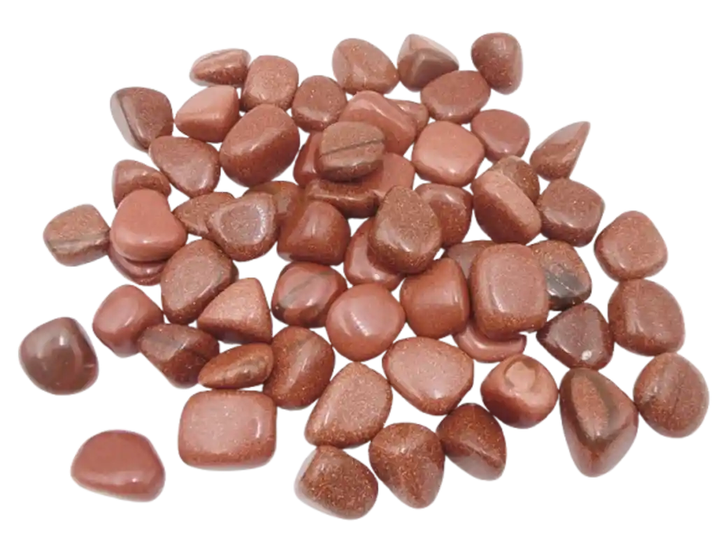 Lluvia Oro Piedra Sol Natural Set X3 Pcs + Bolsa Obsequio