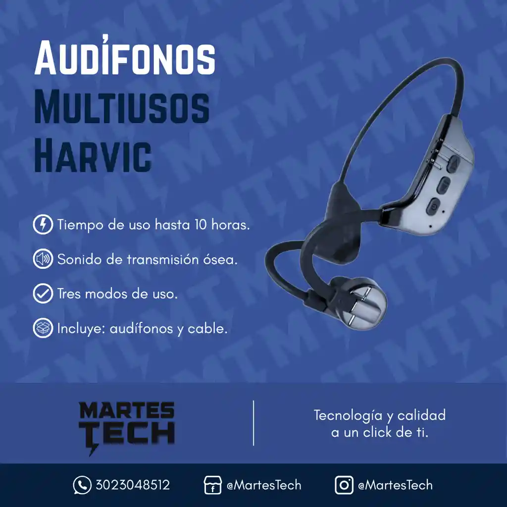 Audífonos De Conducción Ósea harvic cobt-595